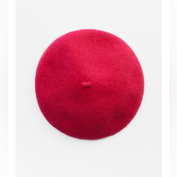 NWT Zara Fuchsia Pink Wool Beret - Picture 9 of 16